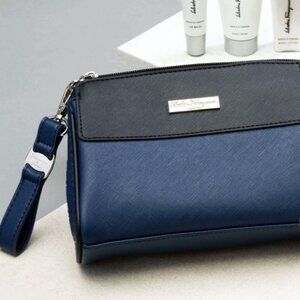 NEW Salvatore Ferragamo Leather Travel Case with Keychain